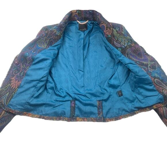 The Limited Blazer Size 6 Multicolor Paisley Textured Trim Artsy Wool Blend - Picture 4 of 11